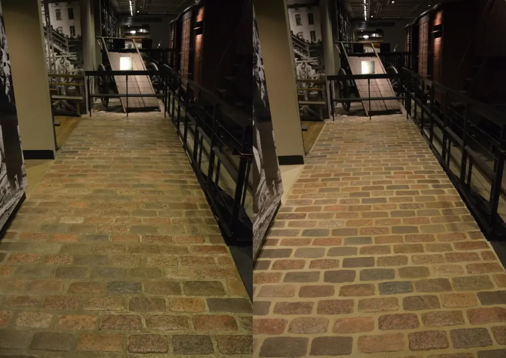 granite cobblestones at the holocaust museum