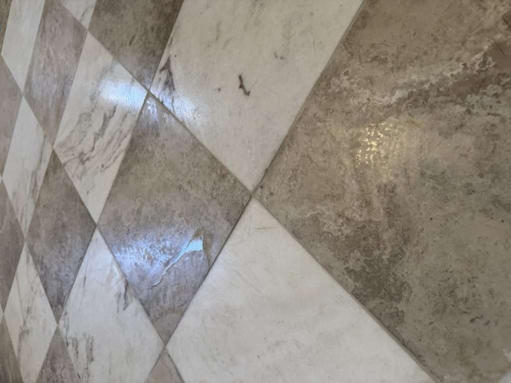 marble floor etching checkerboard